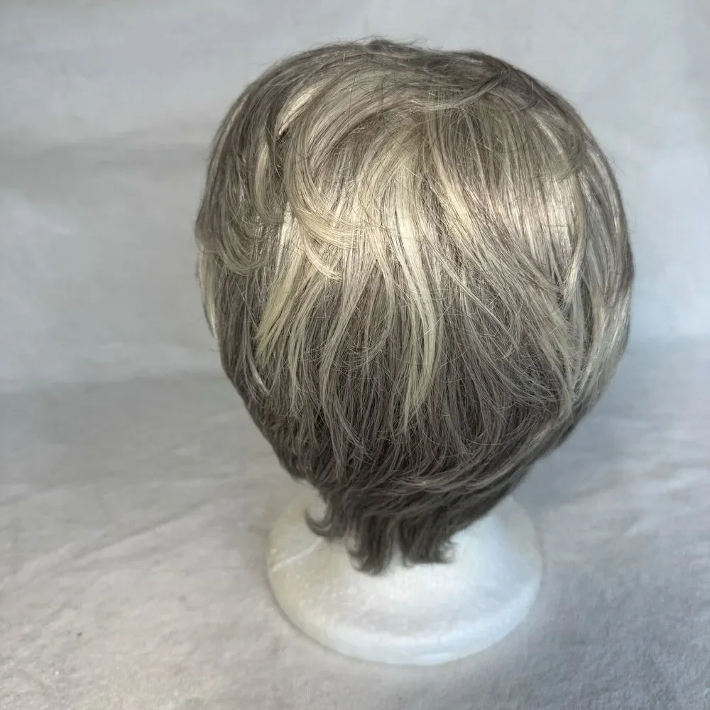 Elura Blend Short Pixie Synthetic Wig Gray/Silver Straight Classic Cap Strap